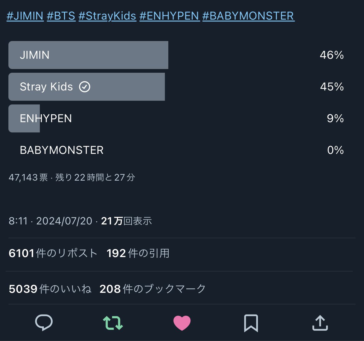 toman_1330's tweet photo. @forkpopvote Done for #StrayKids Thank you！ https://t.co/Cf6OPriO6H