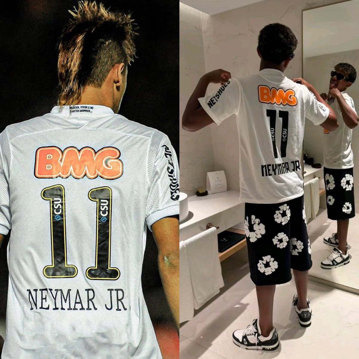 Lamine Yamal posando con la clásica camiseta de Neymar del Santos en sus vacaciones.

Entendió todo. 🇧🇷😮‍💨🇪🇸