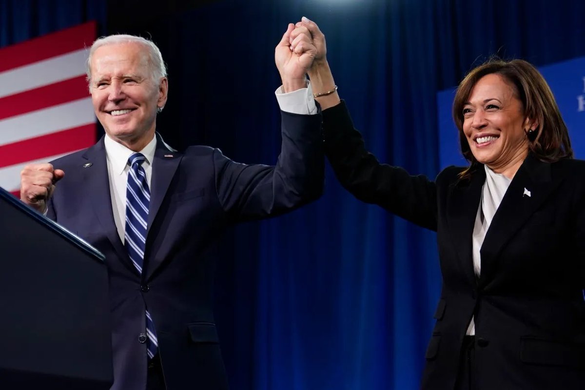 harryjsisson's tweet photo. BREAKING: President Biden just endorsed Vice President Kamala Harris to be the new Democratic nominee! 🇺🇸🇺🇸🇺🇸 https://t.co/nty6HmxUCw