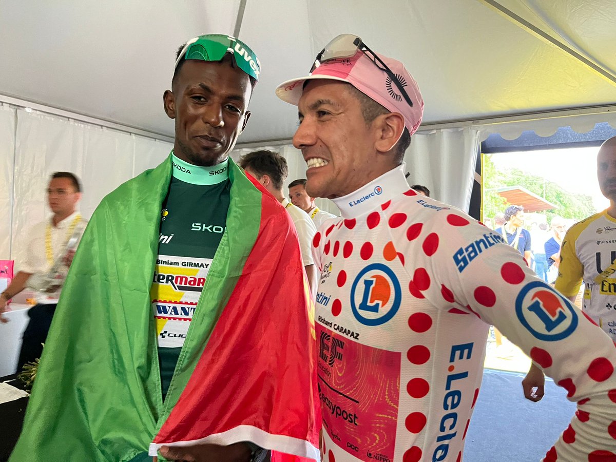 LottoIntermarch's tweet photo. History Makers of Tour de France.

Biniam Girmay, Eritrea 🇪🇷 
Richard Carapaz, Ecuador 🇪🇨 

#TDF2024 https://t.co/w57Ccrss4I