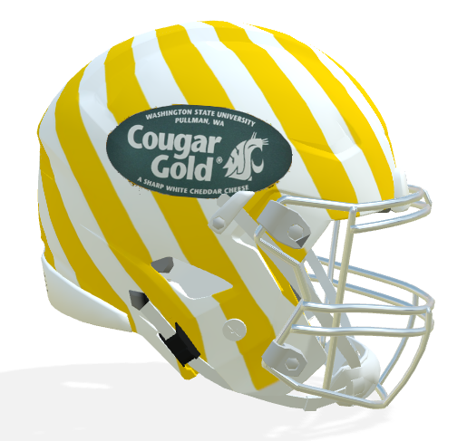 PazzyJ's tweet image. Messing around with Teambuilder on College Football 25. I am having so much fun building teams and uniforms.

Check out my early build of the Cougar Gold &quot;Cheesehead&quot; alternate helmet.