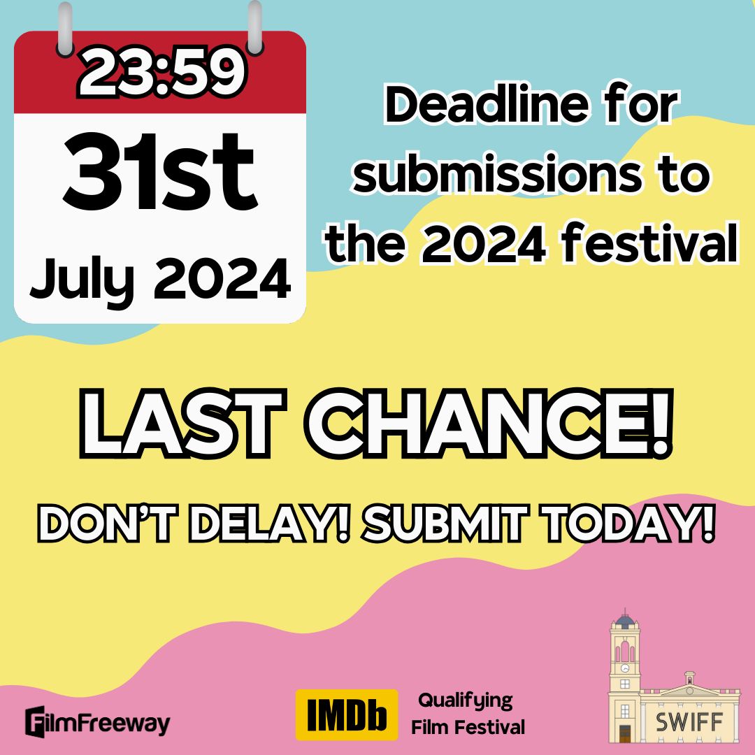 The late submission deadline is fast approaching for this year's film festival! 

There are only 10 days left to go until the deadline! We would love to see your film, so if you haven't submitted it yet, now is the time! 

You can submit using FilmFreeway! buff.ly/3FqwVHW
