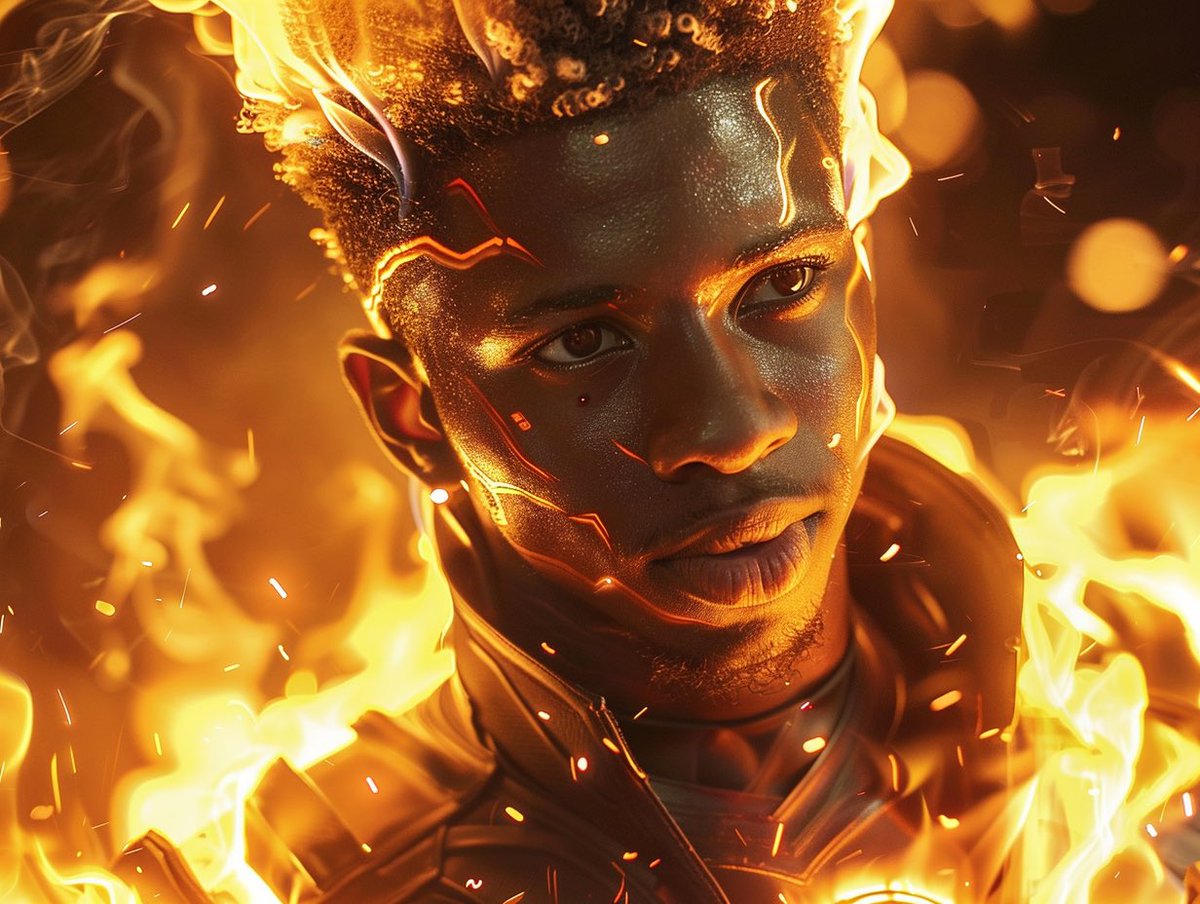 Immerse in the fiery gaze of a man enveloped in flames and glowing embers, a vivid portrayal of power and intensity. //Created by user Malkhai in #midjourney 

#midjourneyai #midjourneyart #leonardoai #stablediffusion #adobefirefly #digitalart #digitalartist