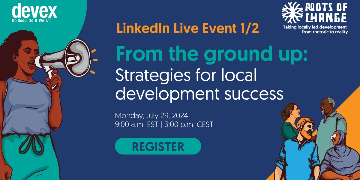 CatholicRelief's tweet image. Join this LinkedIn Live event hosted by @Devex, part of the #RootsofChange series. Discover how to build partnerships and increase funding for local organizations, with insights and success stories.
Register to attend👇
dvx.cm/qsw79e

#DevexSeries on #localization