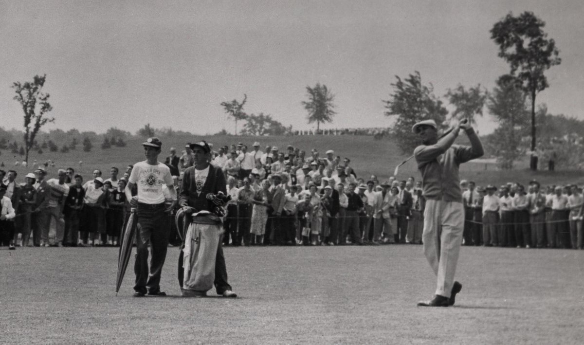 USGA's tweet photo. "I brought The Monster to its knees."

Check out these photos from Ben Hogan's 1951 U.S. Open win at Oakland Hills 📸 https://t.co/cLOfGvALiS