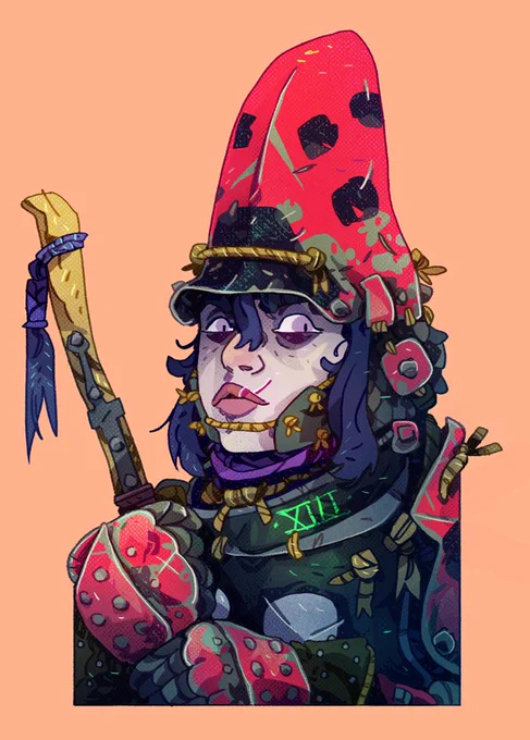 Lady Buggles Fallowhide, gnome fighter. Definitely sounds like Olivia Coleman. 
