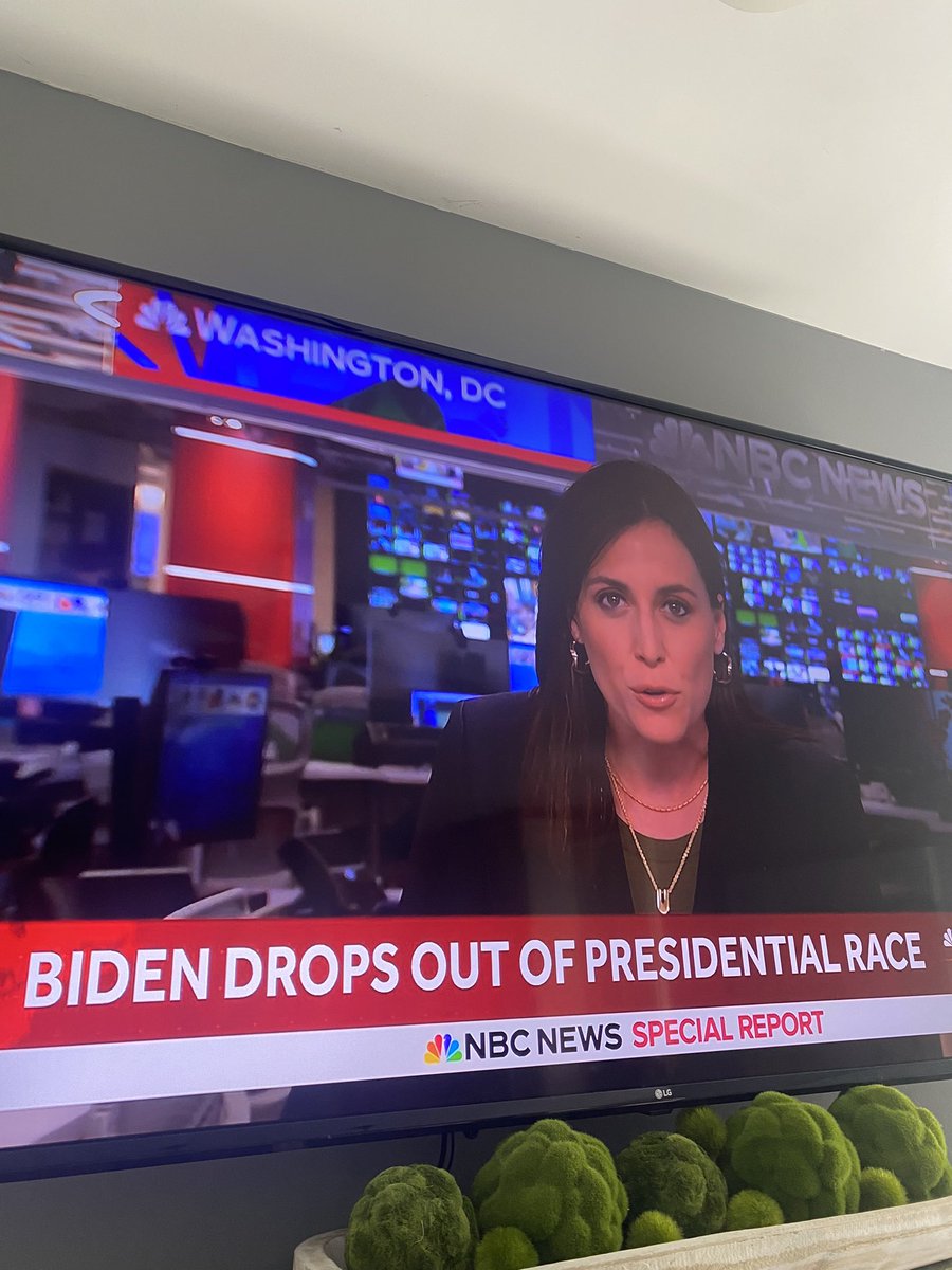 DanielleTrotta's tweet photo. NBC cuts into #NASCAR pre race show at Indy for breaking news Biden is stepping down from presidential race. Not sure I have ever seen a break in coverage like this especially at start of a race. What is plan to show race if NBC stays w this breaking news? https://t.co/aqRqxIFb0l