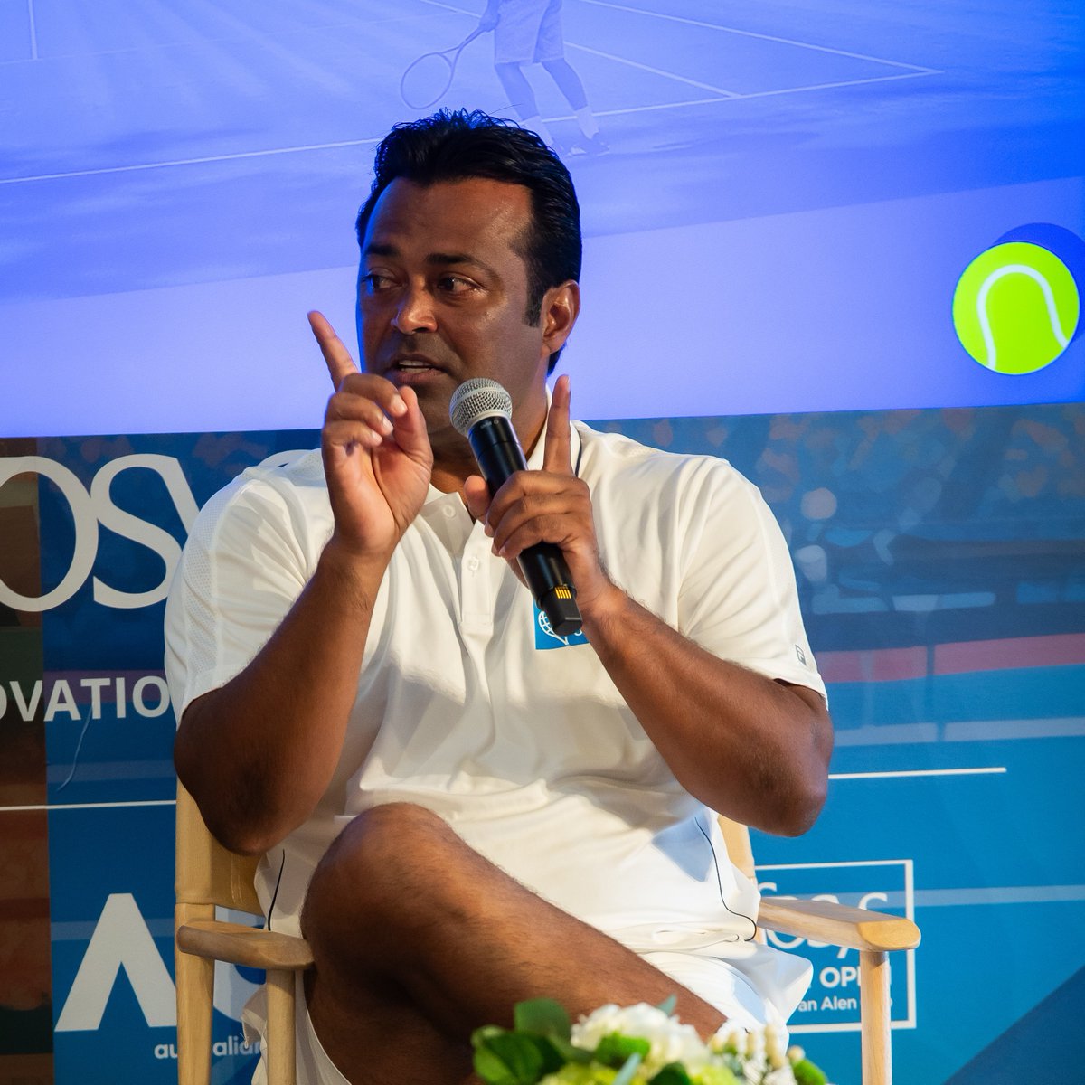 Infosys's tweet image. “Infosys gave me the power and energy to fly high,” @Leander remarked at the Infosys Leadership Summit fireside chat today at @TennisHalloFame. It was an honor to host such a legend today!

#ITHFWithInfosys #ExperienceTheNext