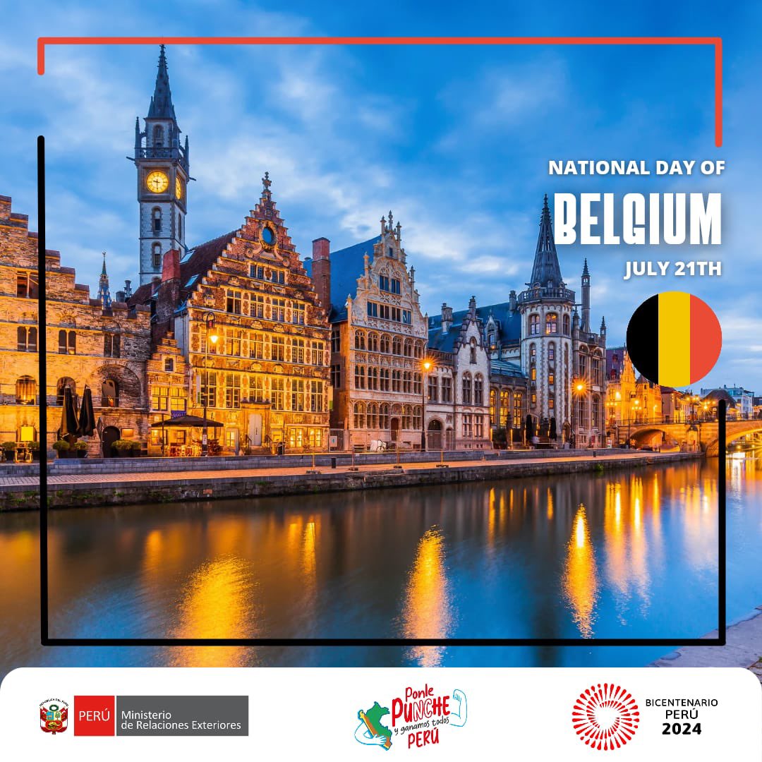 Peru conveys its warm congratulations and best wishes for well-being and prosperity to the Kingdom of Belgium on its National Day. 🇵🇪🤝🇧🇪