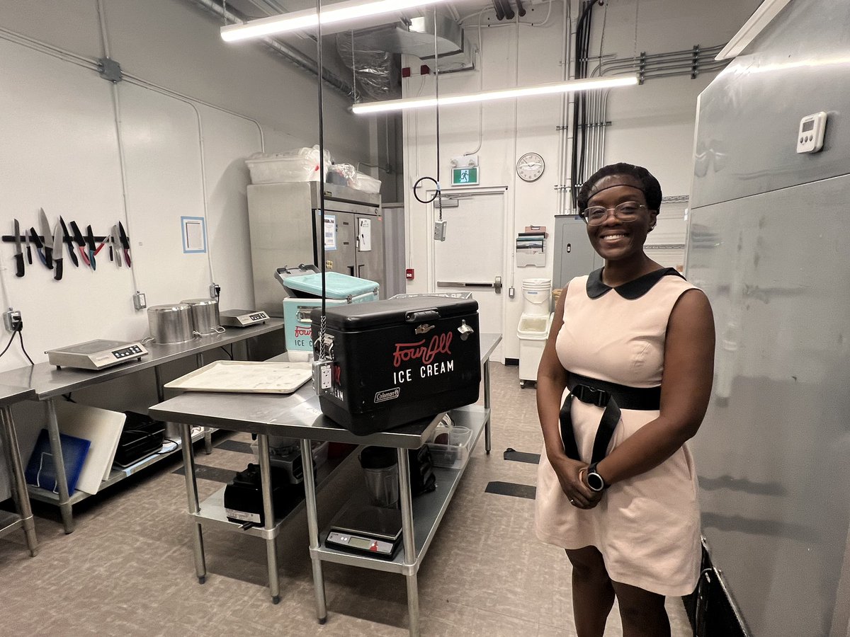 berryonline's tweet photo. Five years after her initial pop-up, I was joined yesterday by @stretch_ward10 &amp; @ayoowodunni to congratulate @amintah, her family &amp; team on opening their new @fourallicecream mfg. facility &amp; ice cream store in @DTKitchener! Thanks Ajoa for choosing to #MakeItKitchener! https://t.co/1dAhlygP7Z