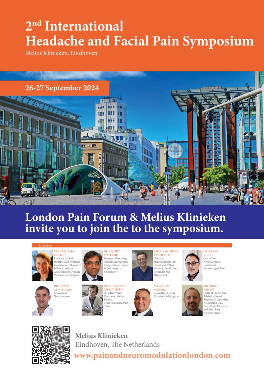 DON'T MISS the 2nd International Headache &amp; Facial Pain Symposium in Eindhoven, The Netherlands on 26-27 September 2024! Early bird registration available on the website:  painandneuromodulationlondon.com