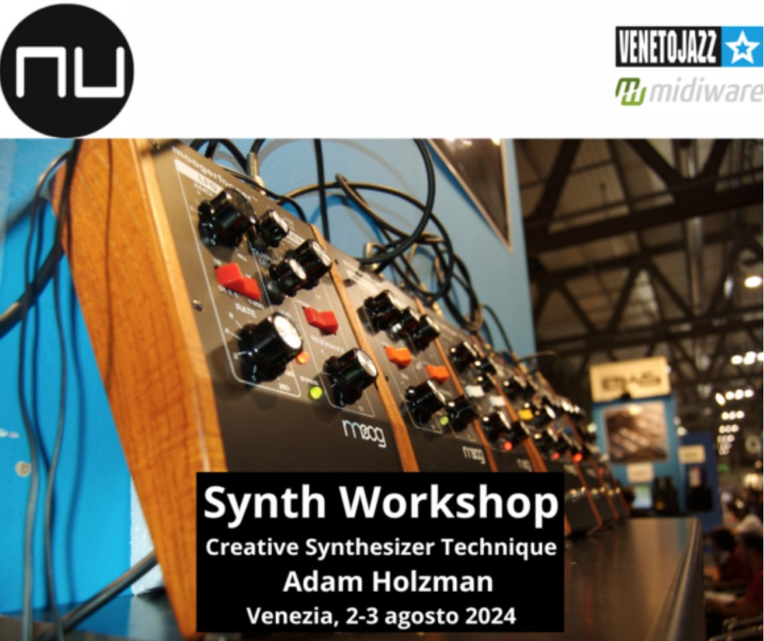 I am happy to announce that I will be doing a Special 2-day Moog workshop in Venice, Italy on August 2nd and 3rd. Wow!
It's part of the Veneto Jazz series. We will have fun working on programming and performance techniques. There is still time to sign up! 
venetojazz.com/project/moog-s…