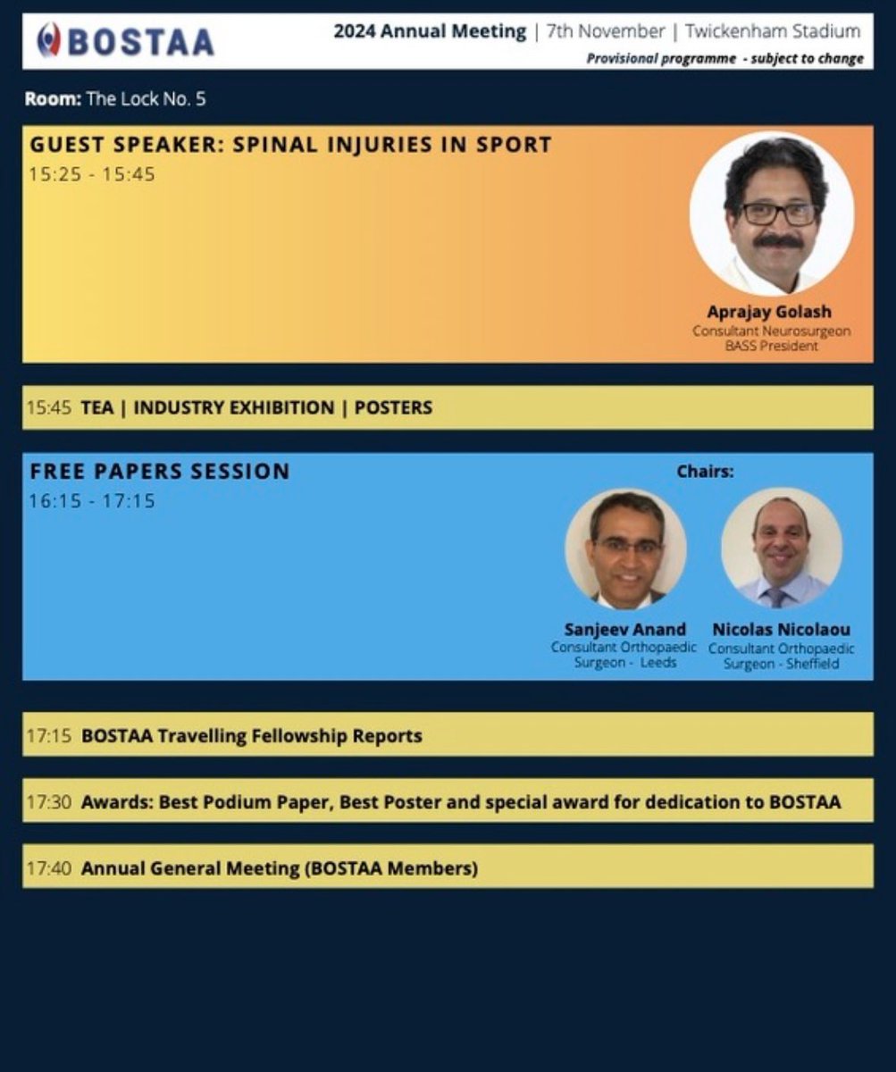 BOSTAA (@bostaa_uk) on Twitter photo The BOSTAA programme is out 👀 Thursday 7th November 2024, it’s going to be a good day! Book your place today - form.jotform.com/241493139214353 <a href="/DeiaryKader/">Professor Deiary Kader (Medical Doctor)</a> <a href="/drneiljain/">drneiljain</a> <a href="/KidsKneeConf/">Kids Knee Conference</a> <a href="/SAnand65/">Sanjeev Anand</a> <a href="/bjjeditor/">Prof Fares Haddad</a> <a href="/ShamimUmarji/">Miss Shamim Umarji FRCS</a> <a href="/mbailey87/">Morgan Bailey</a> <a href="/theshoulderdoc/">Lennard Funk</a> #DontMissOut The BOSTAA programme is out 👀 Thursday 7th November 2024, it’s going to be a good day! Book your place today - form.jotform.com/241493139214353 <a href="/DeiaryKader/">Professor Deiary Kader (Medical Doctor)</a> <a href="/drneiljain/">drneiljain</a> <a href="/KidsKneeConf/">Kids Knee Conference</a> <a href="/SAnand65/">Sanjeev Anand</a> <a href="/bjjeditor/">Prof Fares Haddad</a> <a href="/ShamimUmarji/">Miss Shamim Umarji FRCS</a> <a href="/mbailey87/">Morgan Bailey</a> <a href="/theshoulderdoc/">Lennard Funk</a> #DontMissOut