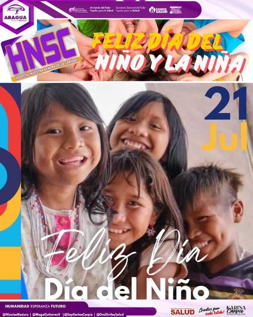 #21Jul.// Feliz Día del Niño!
Hoy, celebramos la alegría, la inocencia y la magia de la niñez. 
Un tiempo lleno de sueños, juegos y descubrimientos que nos marcan para siempre. Felicidades a todos los niñ<a href="/s/">『S』</a>, en especial a nuestro Sansebastianeros. 👏❤️
<a href="/NicolasMaduro/">Nicolás Maduro</a>