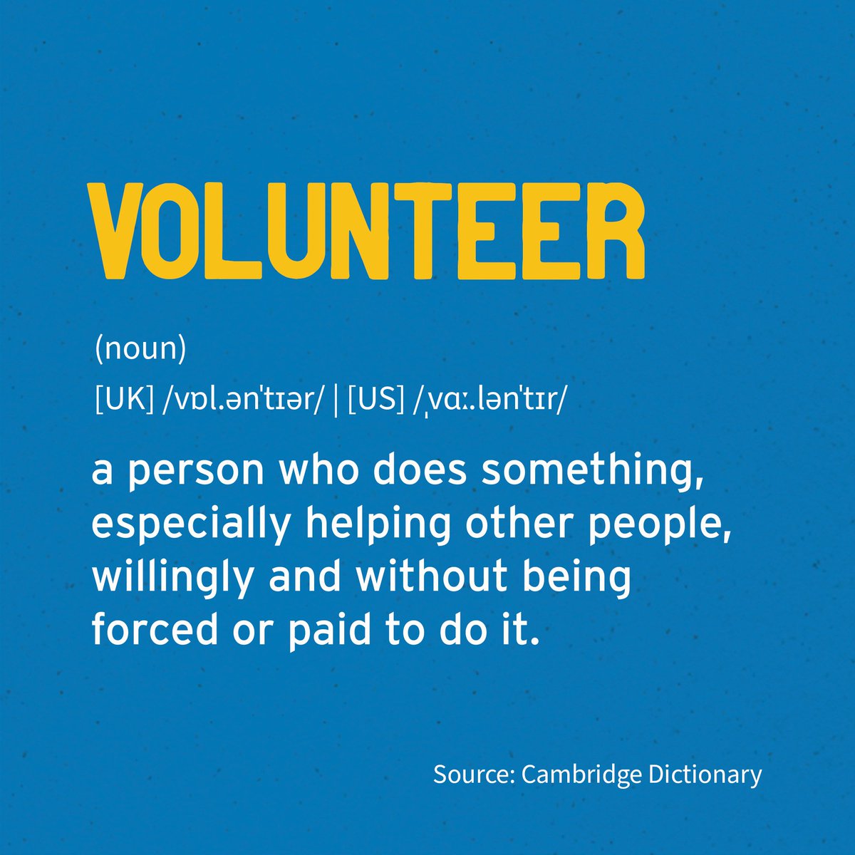How would you define a volunteer?