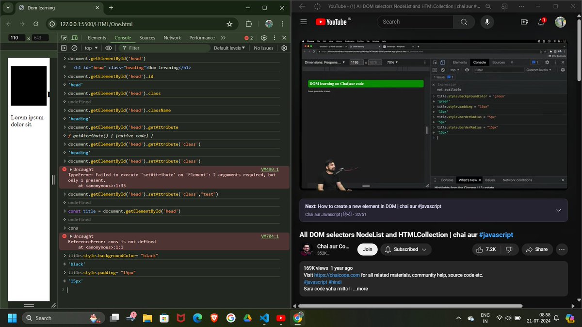 BCA_Brainwaves's tweet photo. Today's learning update! 🌱
📚 DSA: Explored strings a bit 🖥 in C++
JavaScript: DOM manipulation 🎨 
CSS: Revised basic concepts
Skipped 2 days of posting recently, but back on track! 💪#WebDevelopment #CodeNewbie #LearningJourney #100DaysOfCode #JavaScript #CSS #DSA https://t.co/gjaPUIZfvT