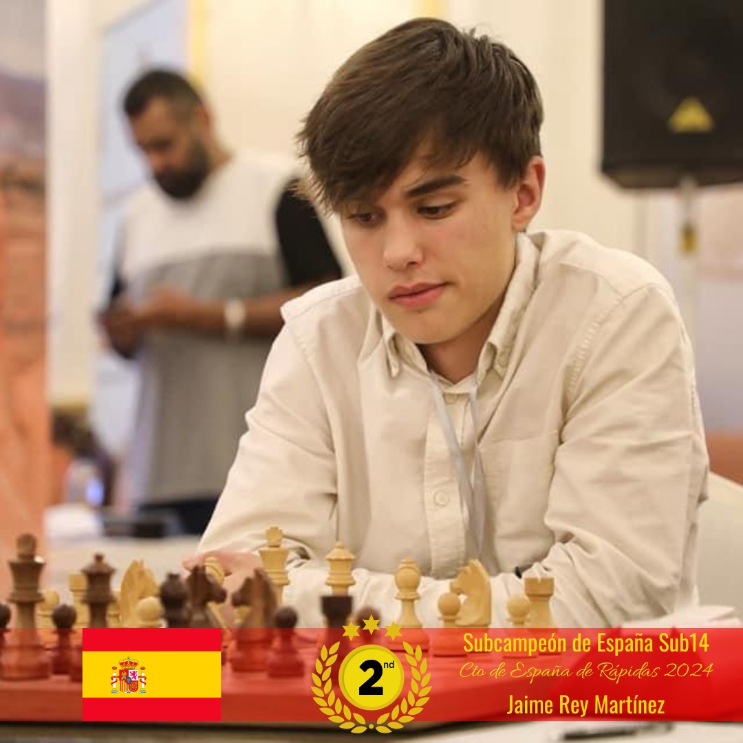 Esta mañana, Jaime Rey Martínez se ha problamado SUBCAMPEÓN de España de rápidas en la categoría sub14. Enhorabuena Maestro! Tu talento y trabajo te llevarán donde quieras. Desde el Club te acompañaremos siempre.