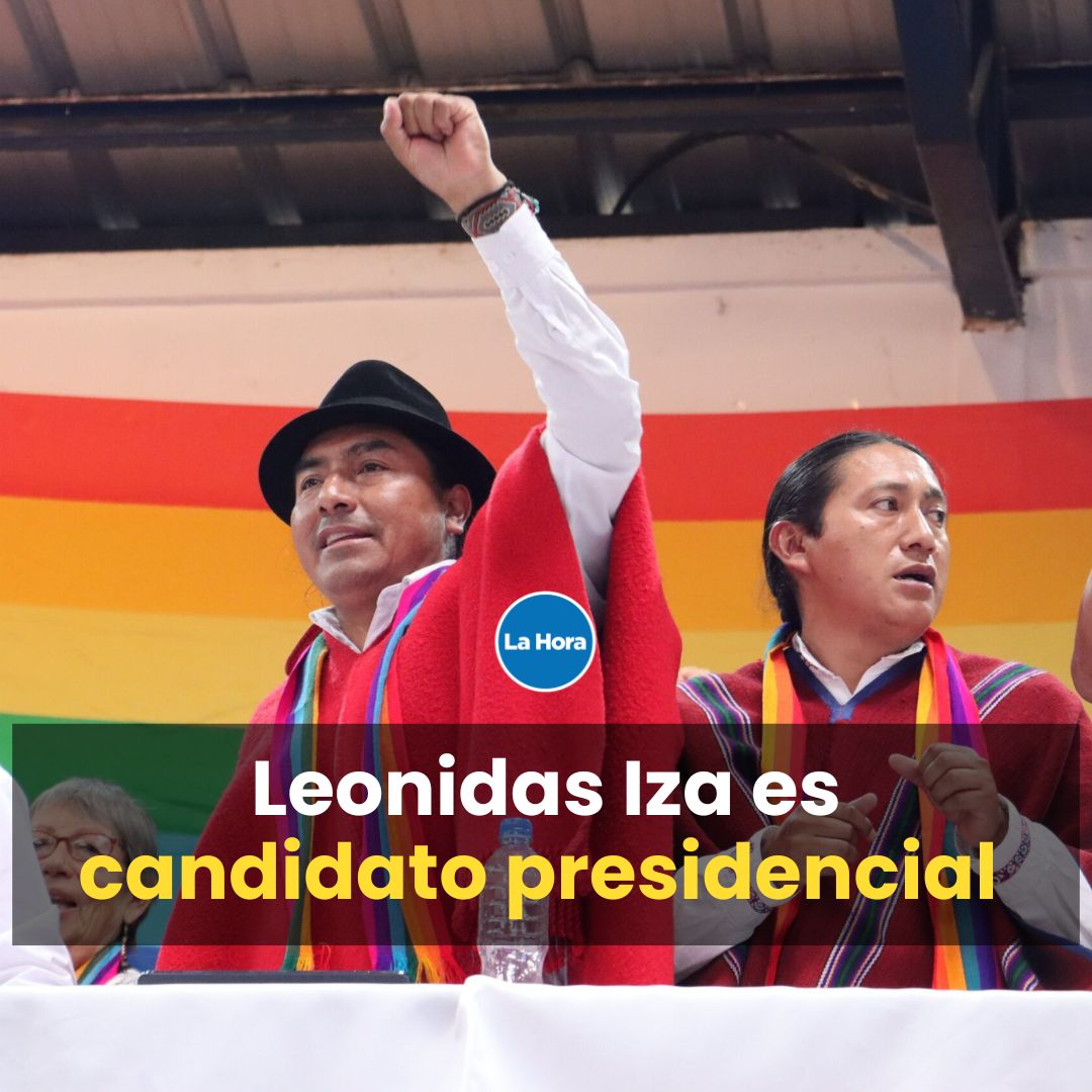 lahoraecuador's tweet image. Leonidas Iza es declarado candidato presidencial en Asamblea de la Conaie 😯. Así se decidió en la Asamblea Extraordinaria realizada el 20 de julio en Quito. ¿Te lo esperabas? Para saber más información, visita el siguiente link 👉🏻 bit.ly/4cM3TBV