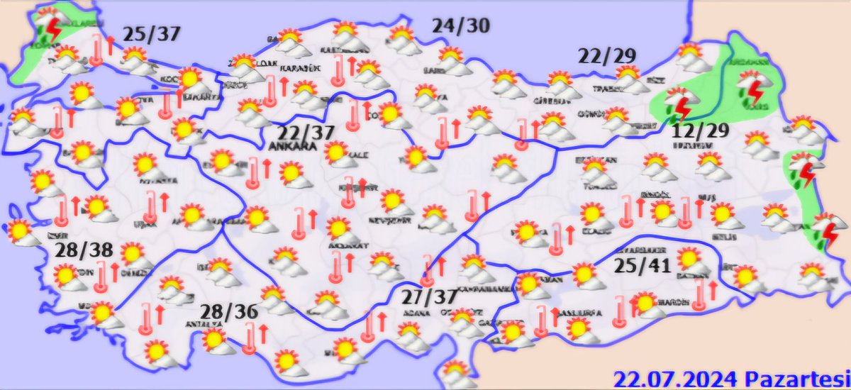 Yeni haftanın ilk günü (pazartesi) yurdumuza Afrika üzerinden ilave sıcaklar geliyor. Bu yazın en sıcak günlerinden birini yaşayacağız.