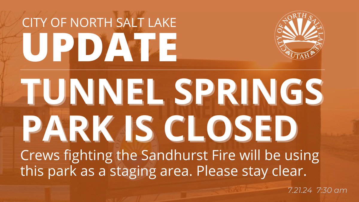 NSL Update: Tunnel Springs Park is now closed and will be used as a staging area for crews and helicopters fighting the #Sandhurstfire. Please stay clear of the area. Thank you.