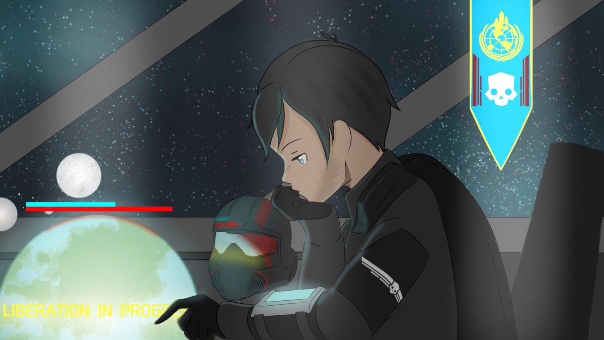 EK_112_'s tweet image. “Any updates?”

His ship provides any analysis on the various conflicts going around the galaxy, so he’s not needed.

“Very well…let me know if anyone comes aboard the ship”.

Returning to his terminal, he loses himself in thought.

#helldiversrp #MVRP