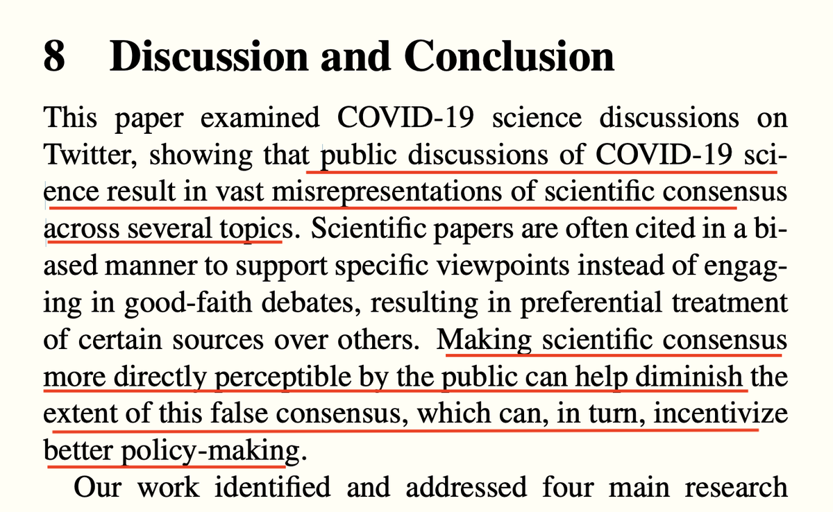 CaulfieldTim's tweet photo. Interesting study. False balance can skew public perception of what science actually says...

"...public discussions of COVID-19 science result in vast misrepresentations of scientific consensus across several topics"

False Consensus in Public Twitter Discussions of COVID-19 Science [preprint] https://t.co/z26AP5vhmA by @alextheEfstra @Marina_Efs @chromatix2001 @jhblackb et al. cc @VoiceOfFranky @Sander_vdLinden