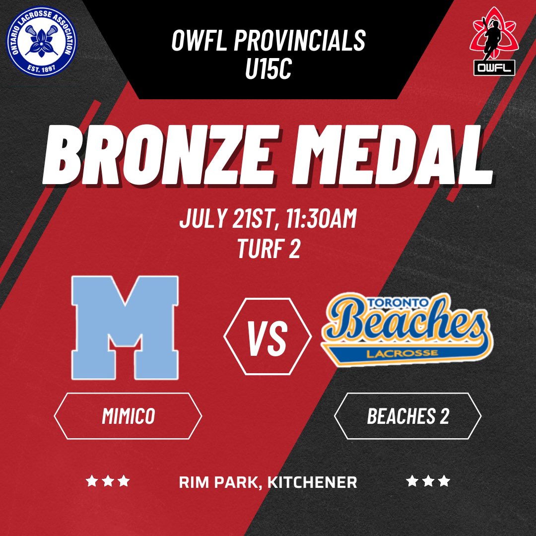 ITS MEDAL DAY🥇🥈🥉

👀Come watch the U15C gold and bronze medal games at Rim Park‼️

🌟The 2 medal games are at 11:30am

Medal ceremonies will be after all medal games for each division in front of Turf 1