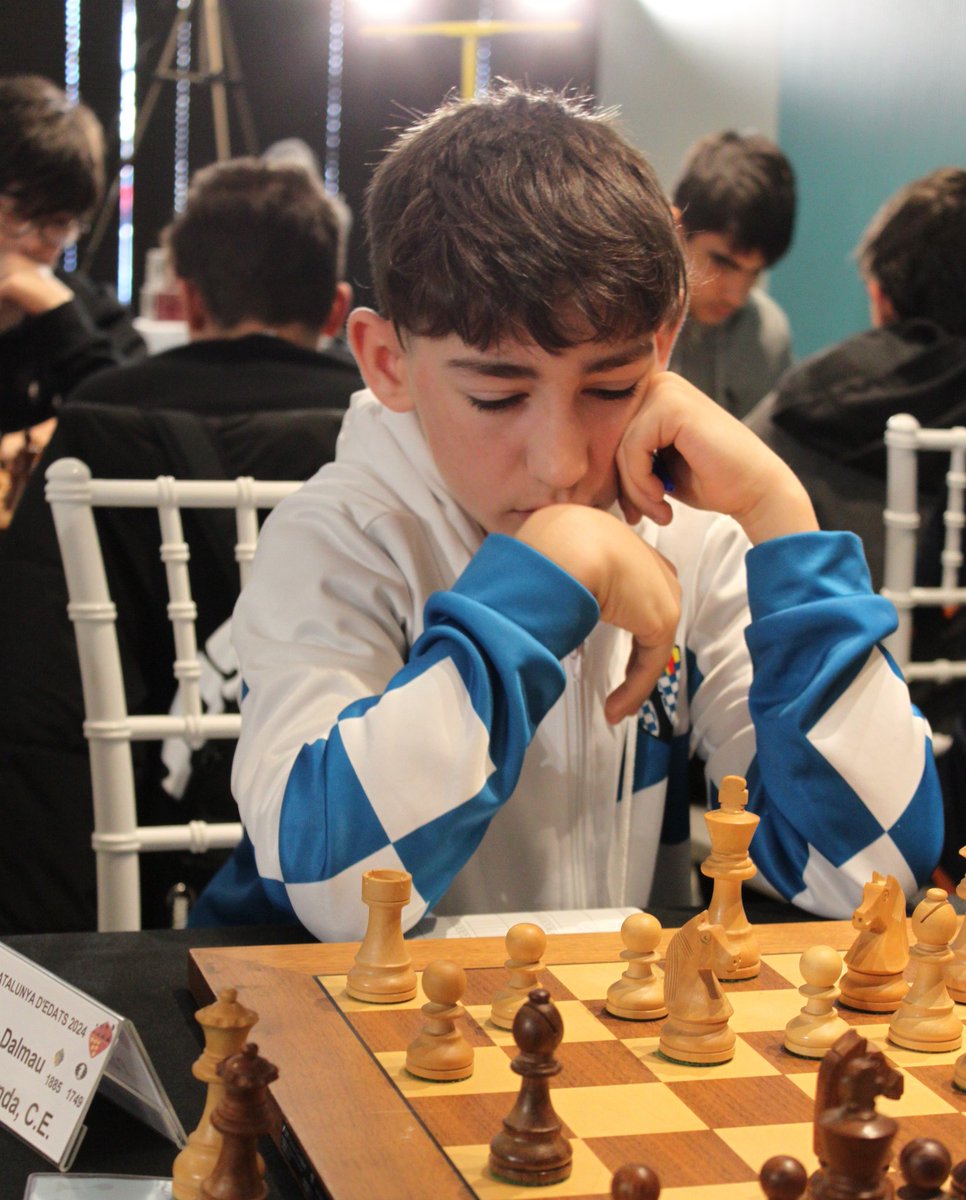 Al bon paper al Campionat d'Espanya sub14 cal afegir-hi l'encara millor a ritme ràpid.

MAURO ALONSO 4t d'Espanya
MARC MALLORQUÍ 11è 
JAN BALLÓ 37è
DALMAU PALAHÍ 61è

Han participat 168 jugadors
#Escacs #EscacsGerunda