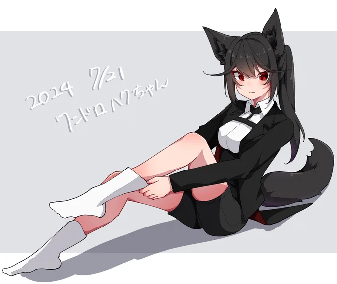 #ワンドロNEO ポーズ指定ワンドロでうちの子のハクちゃん 