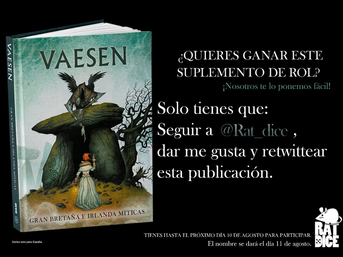 ¿Quieres ganar este fantástico  suplemento de #Vaesen?

Es sencillo, solo tienes que seguirnos, dar me gusta y retwittear esta publicación.

Sorteo solo para España.

Fecha limite: 10 agosto  23:59