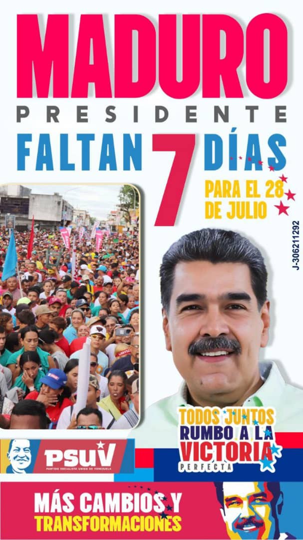 torrealbaf's tweet photo. #21Julio || El crecimiento de la economía venezolana impulsa la consolidación de la producción nacional  ¿Quién lo hizo? ¡Nicolás Maduro! 👨🏻*¡Pa’trás ni pa’ coger impulso!* *¡Quedan 7 días!* para la Victoria del #28DeJulio 🚩

#VotaArribaALaIzquierda
#VotaPSUV https://t.co/k5KqkkjYu2