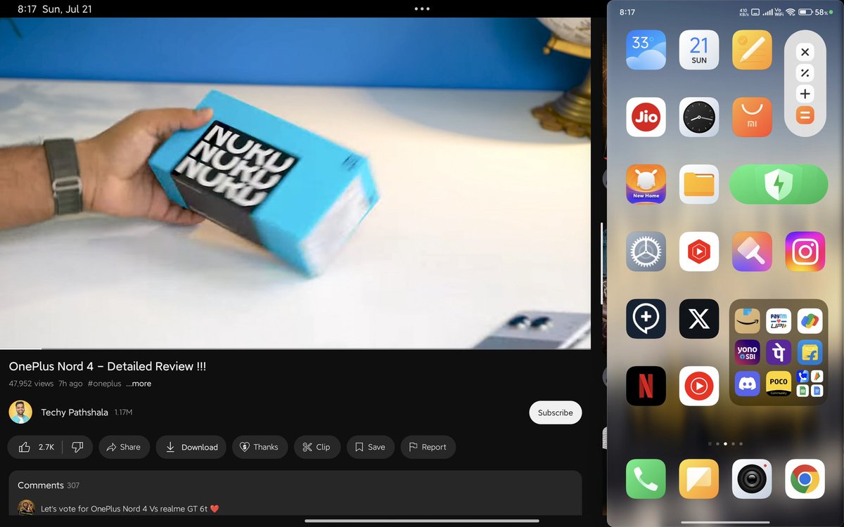 sunnny1583's tweet image. And this is how I use my phone when it is not near me 😂 
Watching Youtube in my Xiaomi Pad 6 and using the Interconnectivity feature to use my phone 🥰 
#XiaomiHyperOS #Interconnectivity