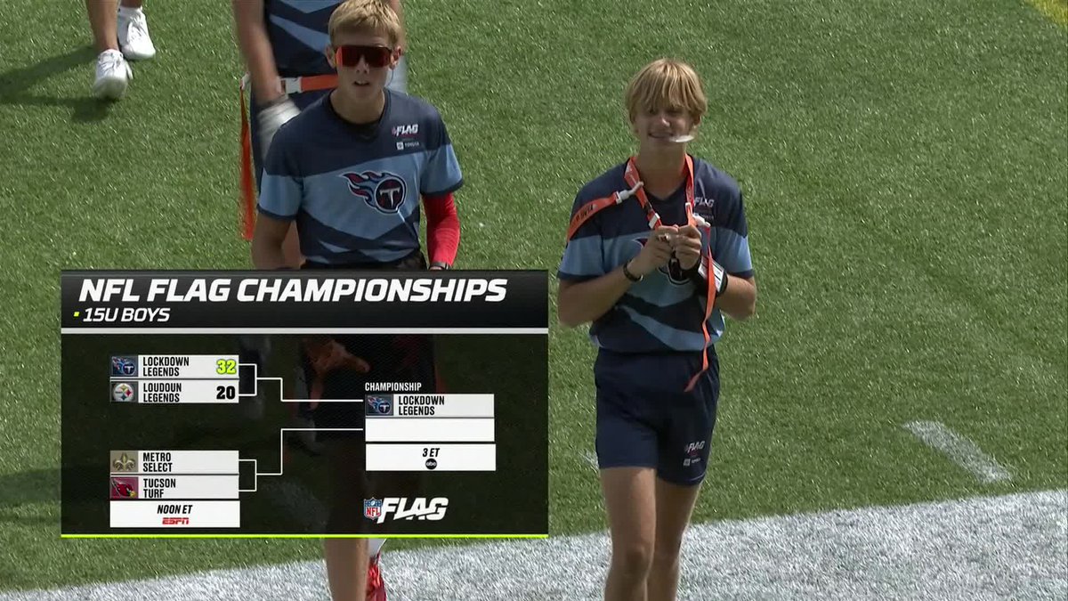 The Lockdown Legends are heading to the 15U Boys Championship! <a href="/Titans/">Tennessee Titans</a> 

📺: NFL FLAG Championships on <a href="/nflnetwork/">NFL Network</a> 
📱: Stream on #NFLPlus and ESPN+