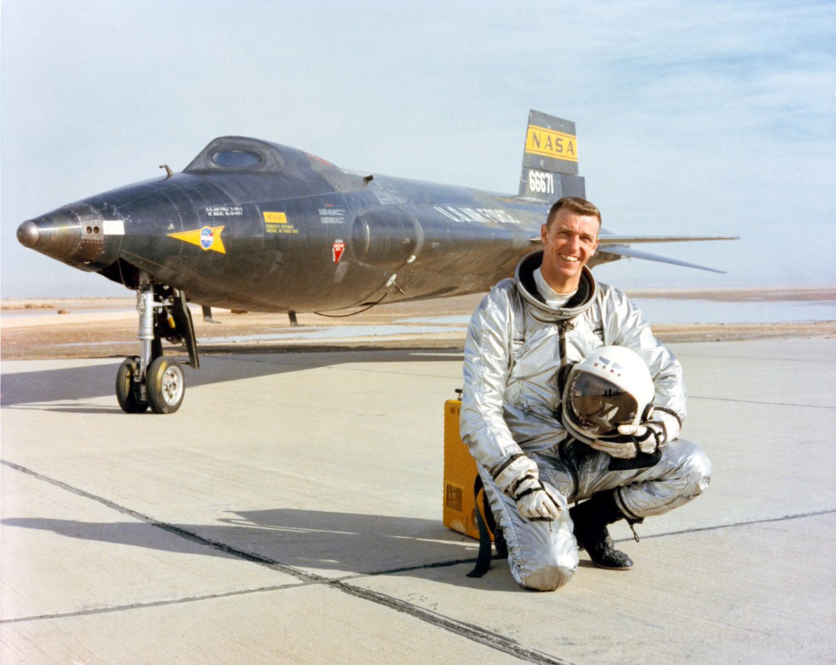 kualumni's tweet photo. Joe Engle, e'55, 1982 recipient of the Distinguished Service Citation and #KU's first #Jayhawk in space, passed last Wednesday. Engle became an astronaut at age 32 while in the Air Force, becoming the youngest pilot ever to qualify as an astronaut. #RockChalk #KUAlumni #NASA https://t.co/VUnJNWatMb