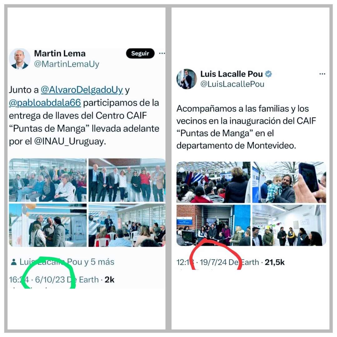 Inauguraron 2 veces el mismo CAIF.  De los mismos que inauguraron una zanja y un enchufe... 🤣