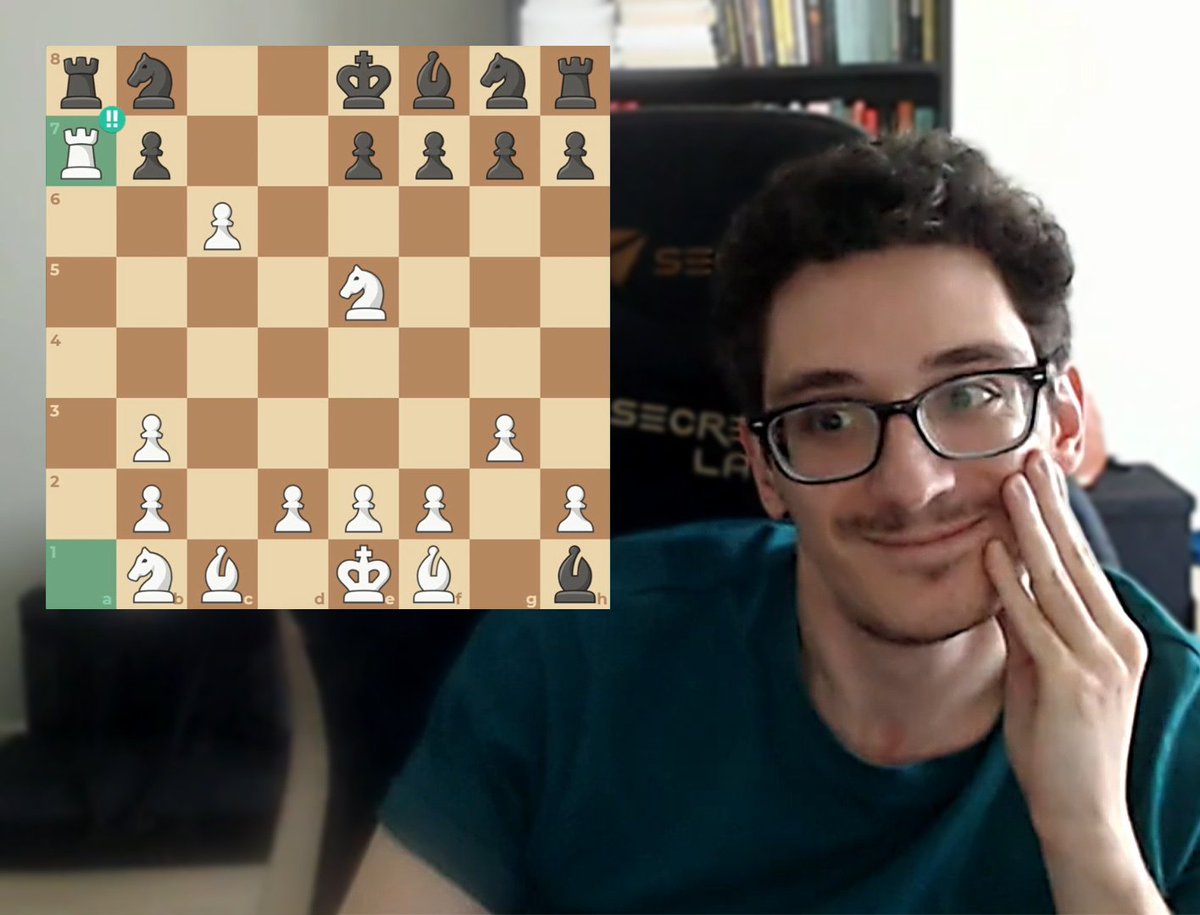 chesscom's tweet image. find someone that looks at you the way fabi looks at his brilliant move.