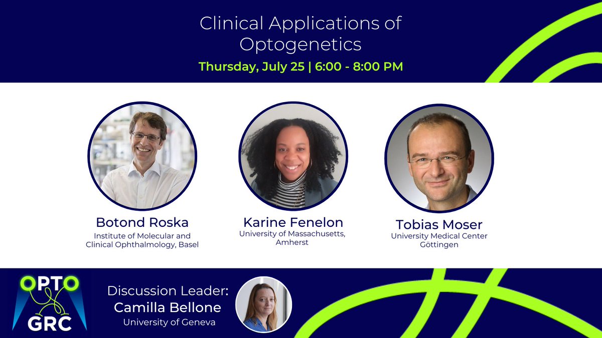 Optogenetics Gordon Research Conference (@optogrc) on Twitter photo Shining a new light on bench to bedside care at #OptoGRC2024! π‘π
Join our session on Clinical Applications of Optogenetics, led by <a href="/camillabellone/">camilla</a> with <a href="/FenelonKarine/">Karine Fenelon, PhD</a>,<a href="/moser_tmoser/">Tobias Moser</a> & keynote <a href="/IOB_Roska/">Botond Roska</a>! Shining a new light on bench to bedside care at #OptoGRC2024! π‘π
Join our session on Clinical Applications of Optogenetics, led by <a href="/camillabellone/">camilla</a> with <a href="/FenelonKarine/">Karine Fenelon, PhD</a>,<a href="/moser_tmoser/">Tobias Moser</a> & keynote <a href="/IOB_Roska/">Botond Roska</a>!
