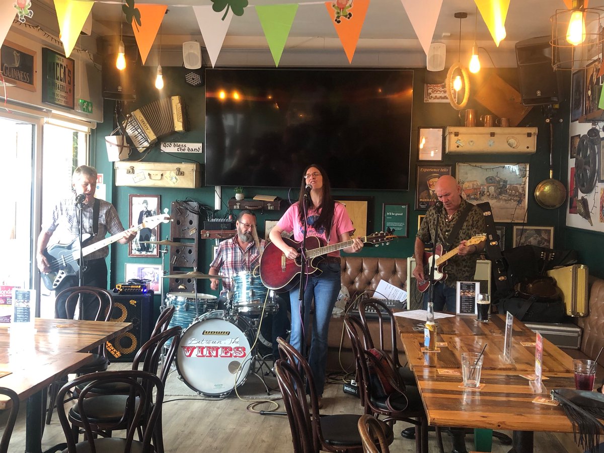 Watching a great band called Between The Vines. Uber prog nerds might just recognise Kev Whitehead from Barclay James Harvest on drums.