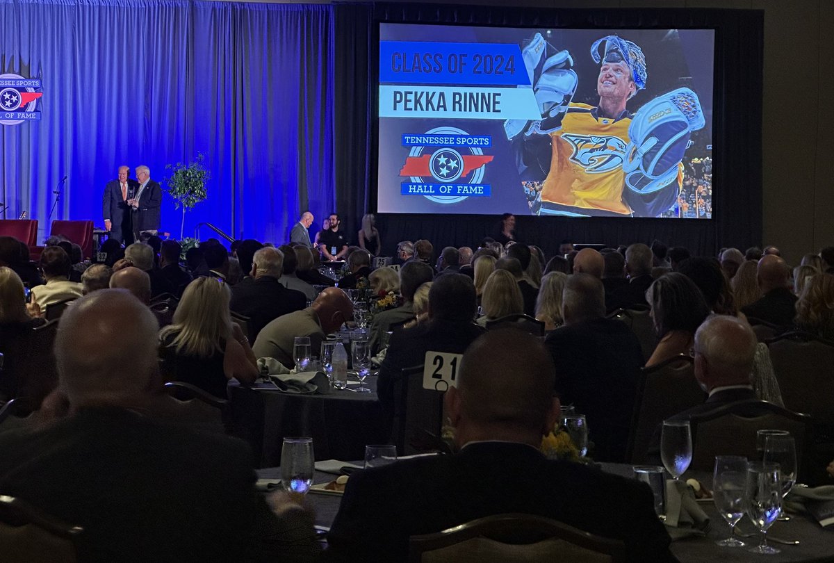 acbwidrig's tweet image. Congratulations to the Nashville Predators for being selected as Pro Team of the Year and Pekka Rinne on his induction into the TN Sports Hall of Fame at last evenings banquet. @PredsNHL @theTSHF