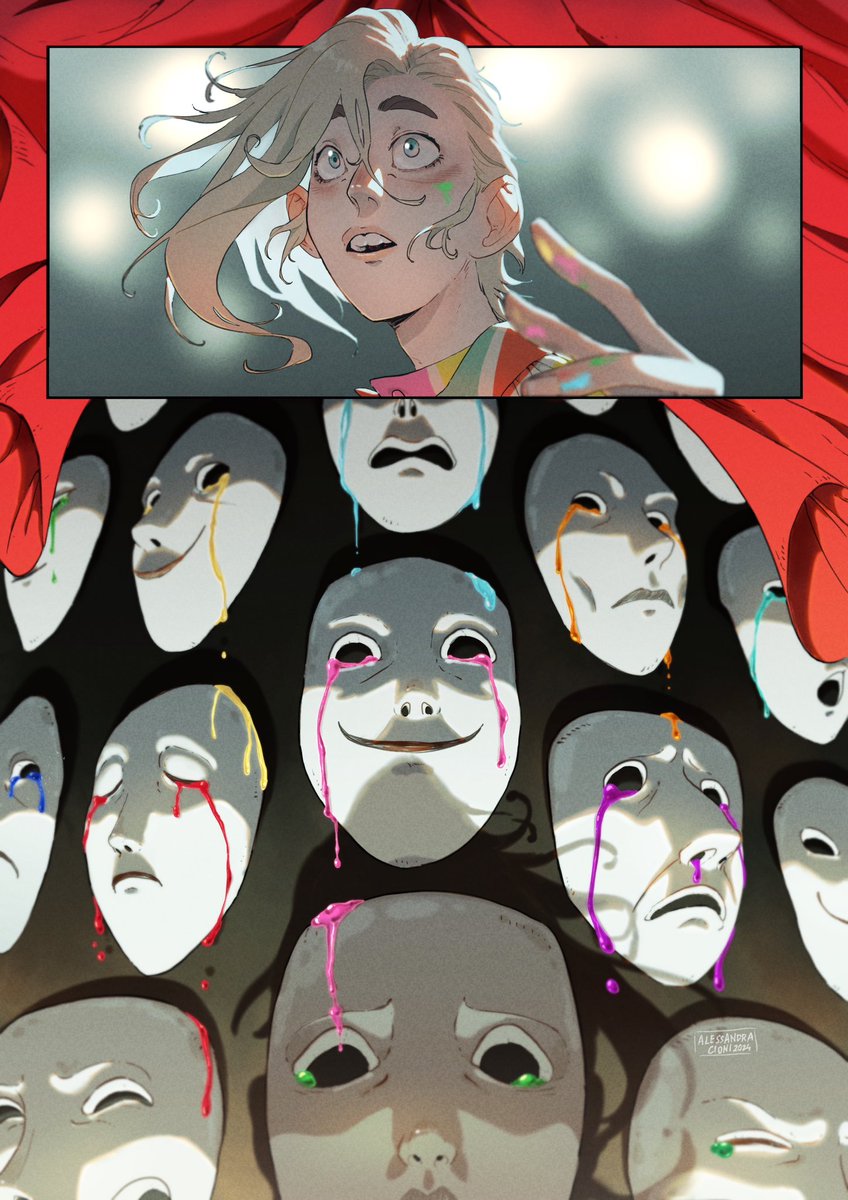 Ale_Cioni's tweet photo. ♦️🔸Tell me, today which mask will you choose to deceive yourself?♦️🔸🎭

#oc #art #myart #arlecchino #mask 
#illustration #characterart #clown https://t.co/DT7tNfWteX