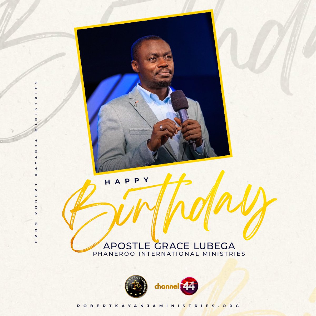 Happy Birthday, Apostle Grace Lubega! Your unwavering faith and dedication have illuminated countless lives around the world. May your passion for spreading God’s word continue to inspire and uplift all who hear you.#HappyBirthday #ApostleGraceLubega #Channel44TV #Inspiration