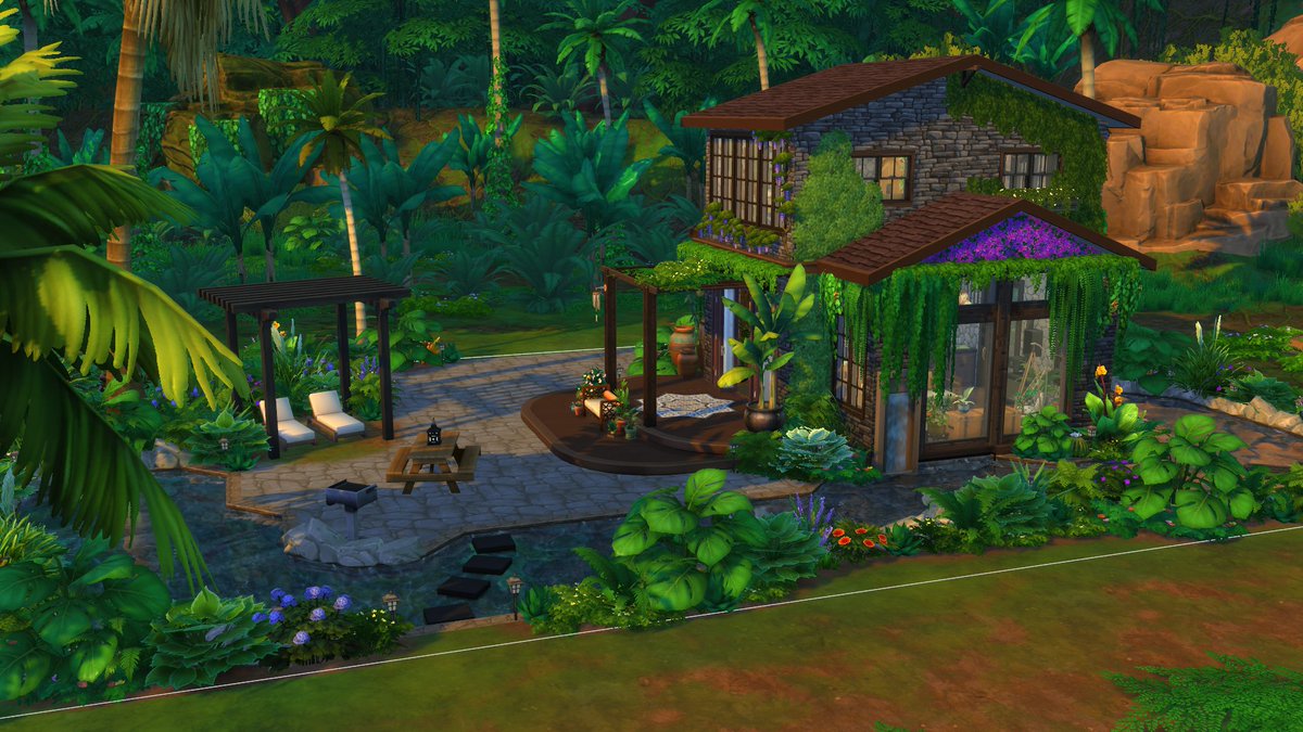 ArrowBuilds's tweet photo. It's been a while🫢 Hey again!

Back with a lil Tropical Cottage because I got the inspo bug🌴

#thesims4 #sims4 #ShowUsYourBuilds https://t.co/KF9z1YRw3h
