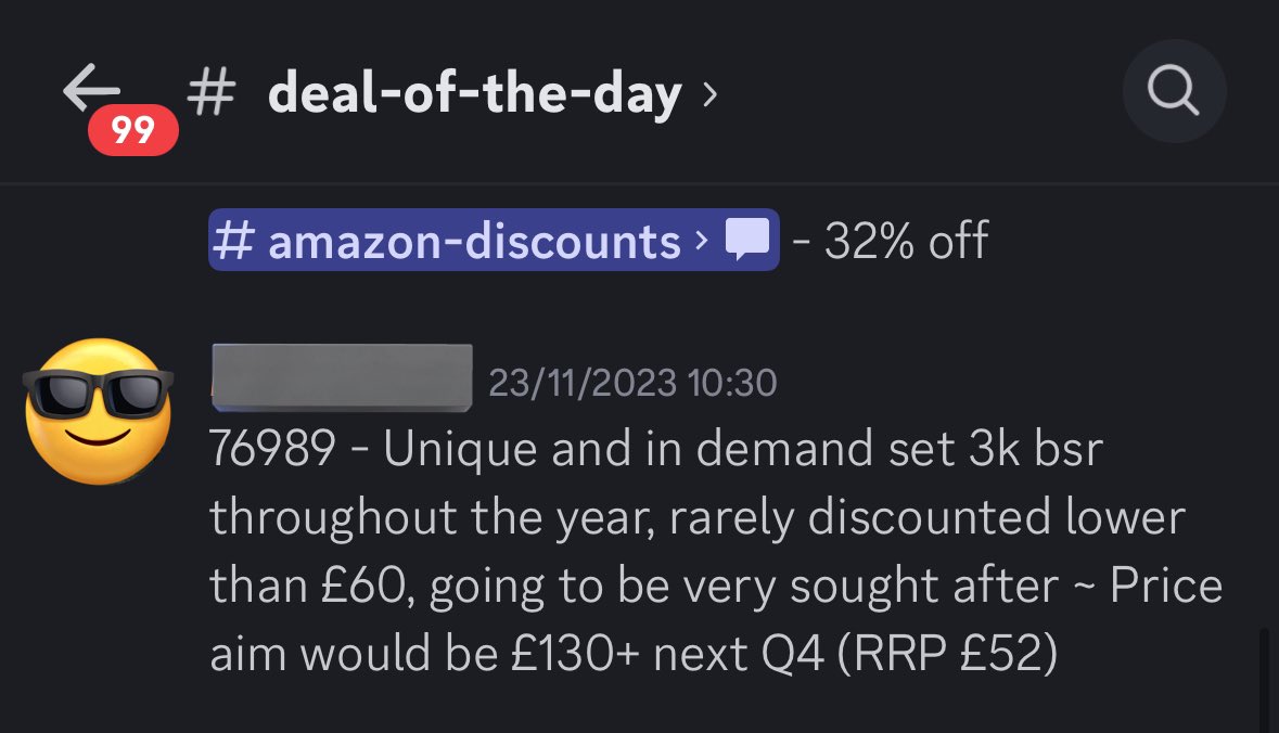 ToyAlertsUK's tweet photo. It’s always easy to spot unique sets that will do great post retirement, 76989 pinged on amazon for £54 and is already going for £122 only 7 months later 😅 https://t.co/XvNzeuviDh