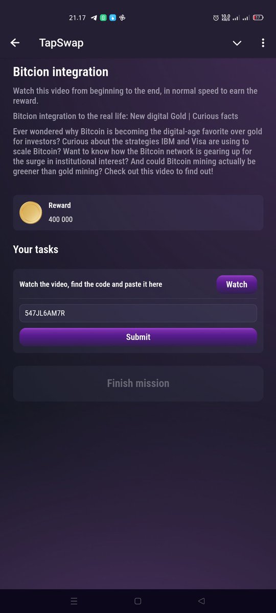 Airdroptrex's tweet image. New #Tapswap Task Video Code

📽️Video: Earn on airdrop

Code: tendermint

🎬 Bitcoin integration to the real live

Code : 547JL6AM7R

Drop your comments about the Tapswap &amp;amp; how much you&apos;ve earned so far! 🫡

#Airdrop #Tapswapcode #TapToEarn #tapswapcinema