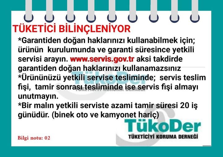 BİLGİ GÜÇTÜR
HAKLARININIZI ÖĞRENİN
TÜKODER 34 YILDIR TÜKETİCİNİN BİLGİLENMESİ, BİLİNÇLENMESİ VE ÖRGÜTLÜLÜĞÜNÜN SAĞLANMASI İÇİN MÜCADELE EDİYOR.
#Servis
#Tüketici
#Bilinç
#Garanti
#Hak