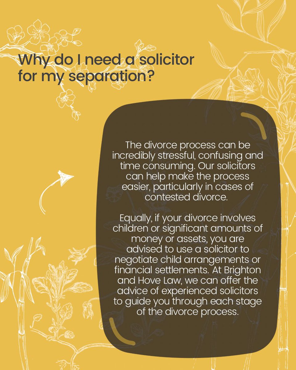 Not sure why you need a solicitor to help you through a divorce? See here for how our expert advice can assist you in what can be a very stressful time, or get in touch: 

Phone: 01273 205805
E-mail: advice@brightonandhovelaw.co.uk 

#familylaw #familylawyer #brightonandhove