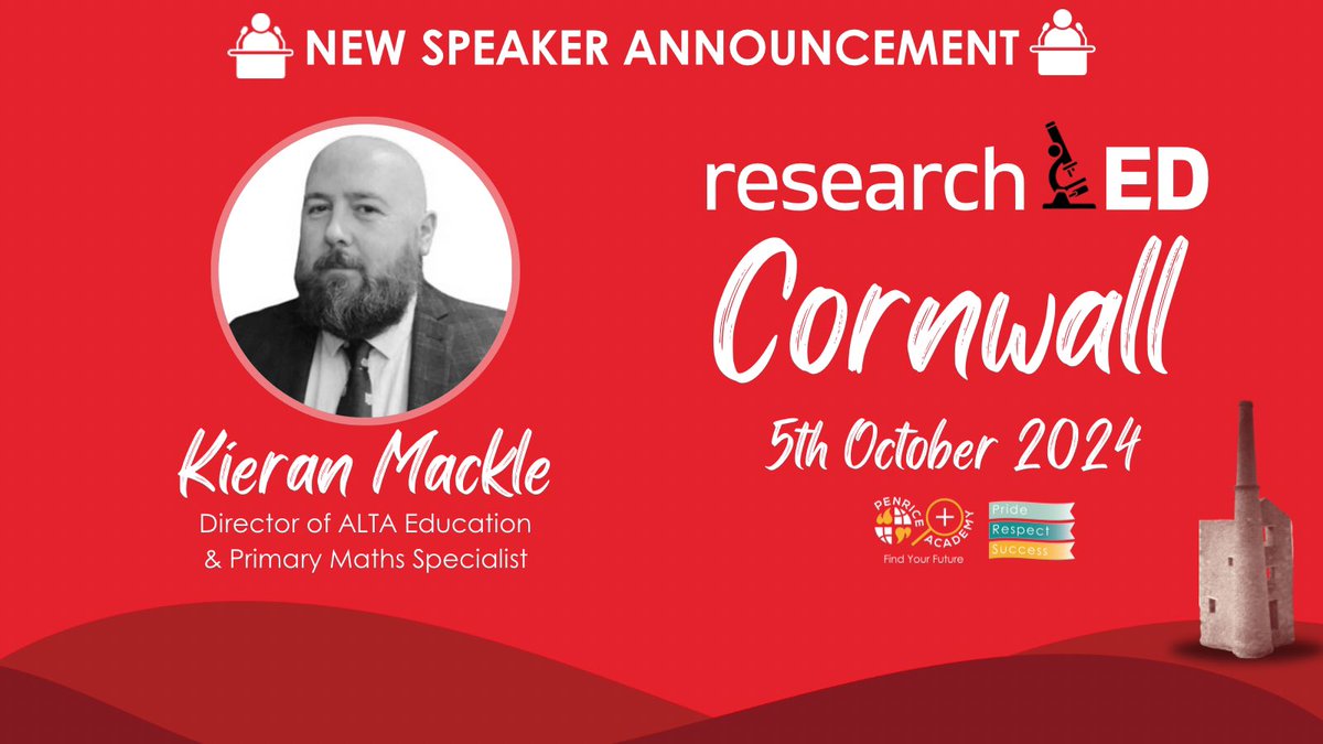 researchED Cornwall (@red_cornwall24) on Twitter photo 📣 We are very excited to share that @Kieran_M_Ed will be at ResearchED Cornwall in October. Kieran is an expert in improving teaching with a Primary Maths specialism. <a href="/AltaEdu23/">ALTA Education</a>
Get your tickets booked now!
researched.org.uk/event/research… 📣 We are very excited to share that @Kieran_M_Ed will be at ResearchED Cornwall in October. Kieran is an expert in improving teaching with a Primary Maths specialism. <a href="/AltaEdu23/">ALTA Education</a>
Get your tickets booked now!
researched.org.uk/event/research…