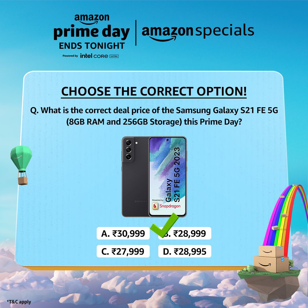 rujulicious's tweet photo. @amazonIN B. ₹28,999/-
#AmazonPrimeDay #DiscoverJoy #GalaxyS21FEOnAmazon
@amazonIN https://t.co/Rr7GwuygAz