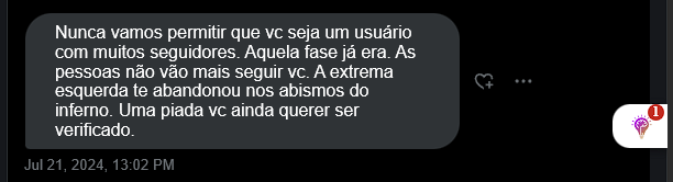 Estou incomodando o gabinete do ódio. Mas posso incomodar bem mais se vocês curtirem, compartilharem e comentarem essa mensagem.