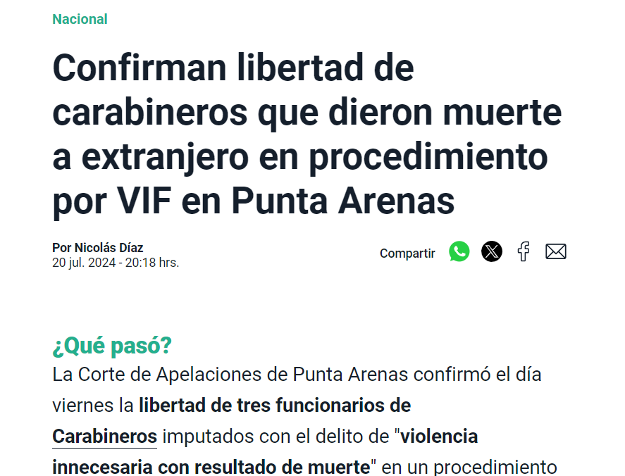Caplevi1540's tweet photo. La fiscalía trató de formalizar a 3 Carabineros que abatieron a un extranjero que los quería atacar.

Tuvo que la Corte de Apelaciones decirle a la fiscalía que Carabineros hizo lo correcto y que se dejen de webear. https://t.co/mg6cUqS1zc